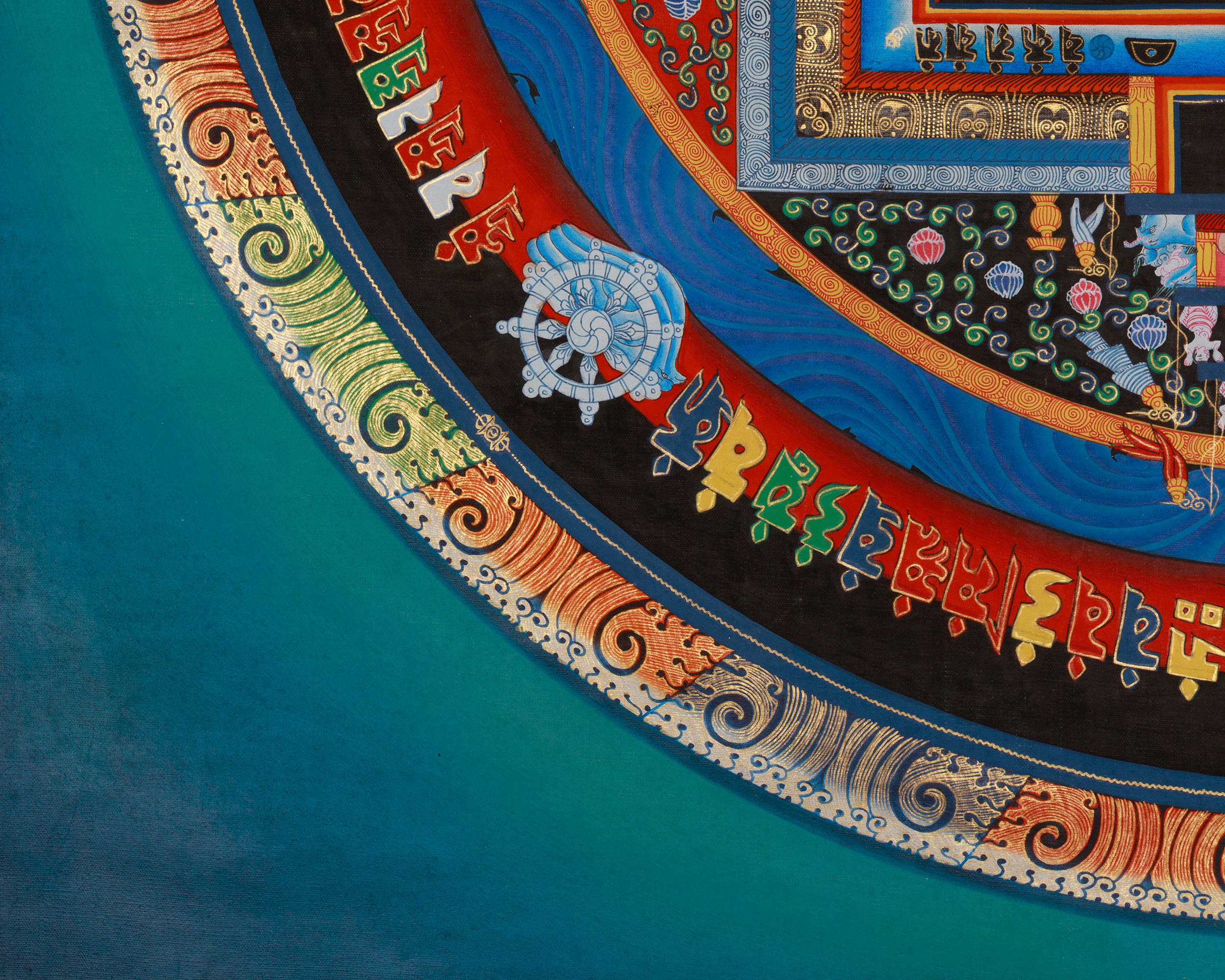 Authentic Kalachakra Mandala Art | Tibetan Wheel of Time Thangka