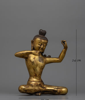 Antique Gold Gilded Bodhisattva Statue | Handcrafted Symbol of Compassion