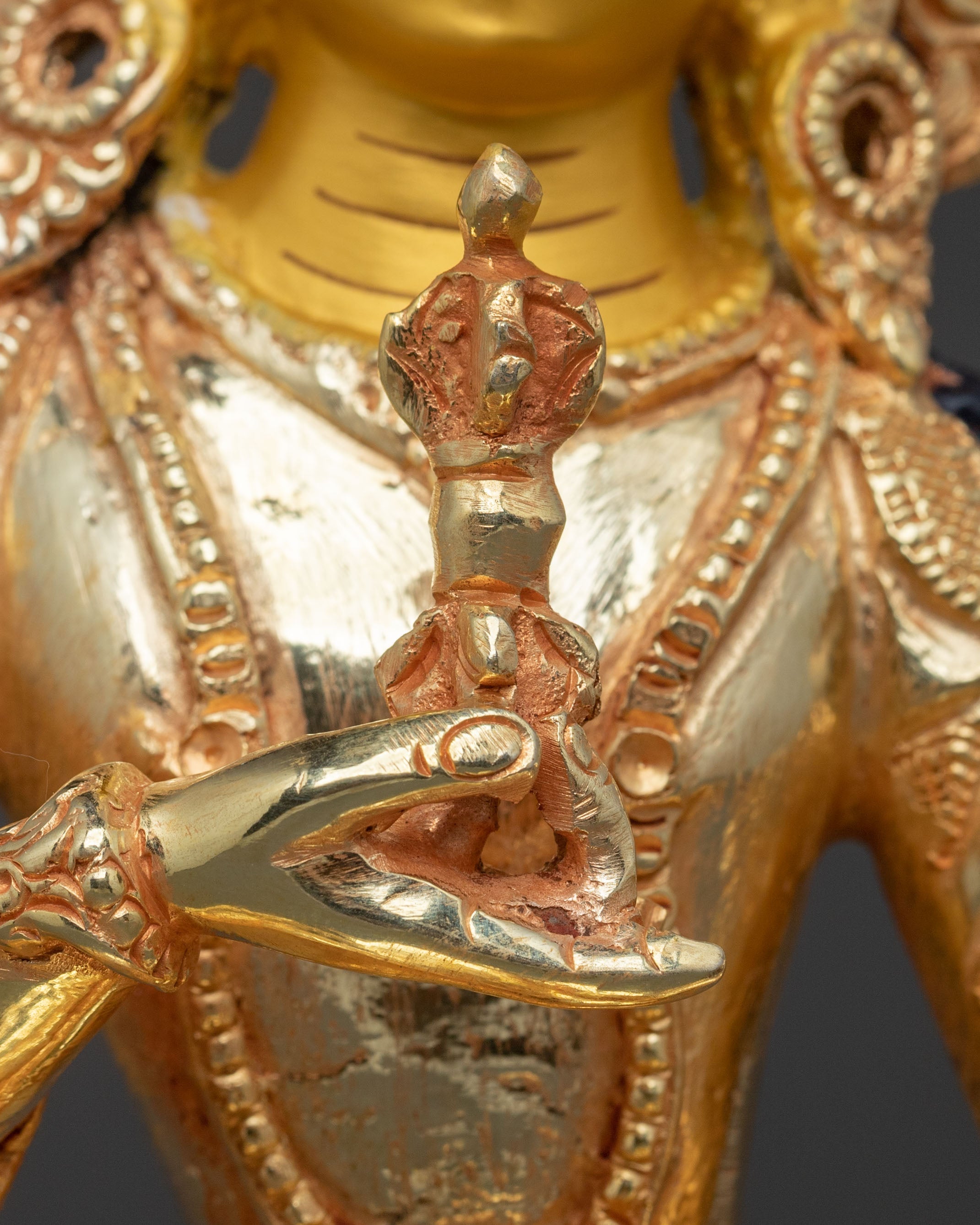 Hand-Carved Vajrasattva Copper Statue |  Buddhist Sacred Art
