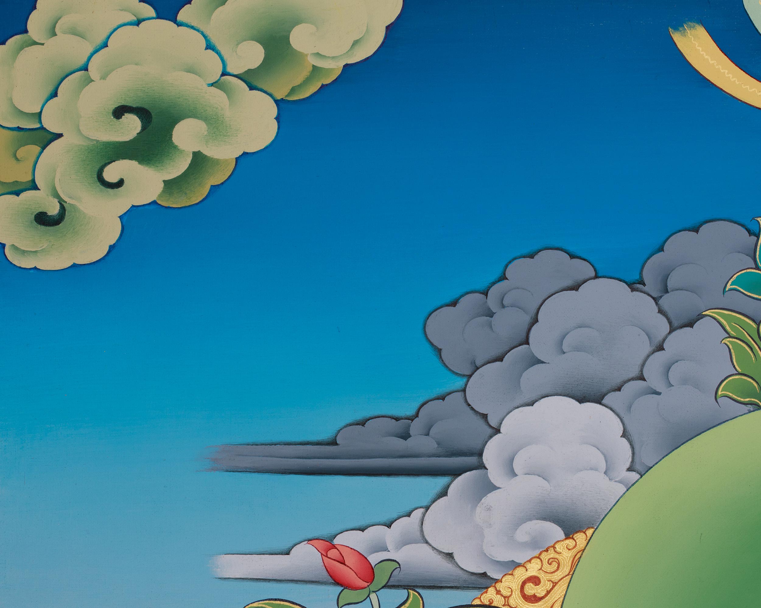 Deity of Wealth Dzambhala Thangka | Spiritual Prosperity And Abundance