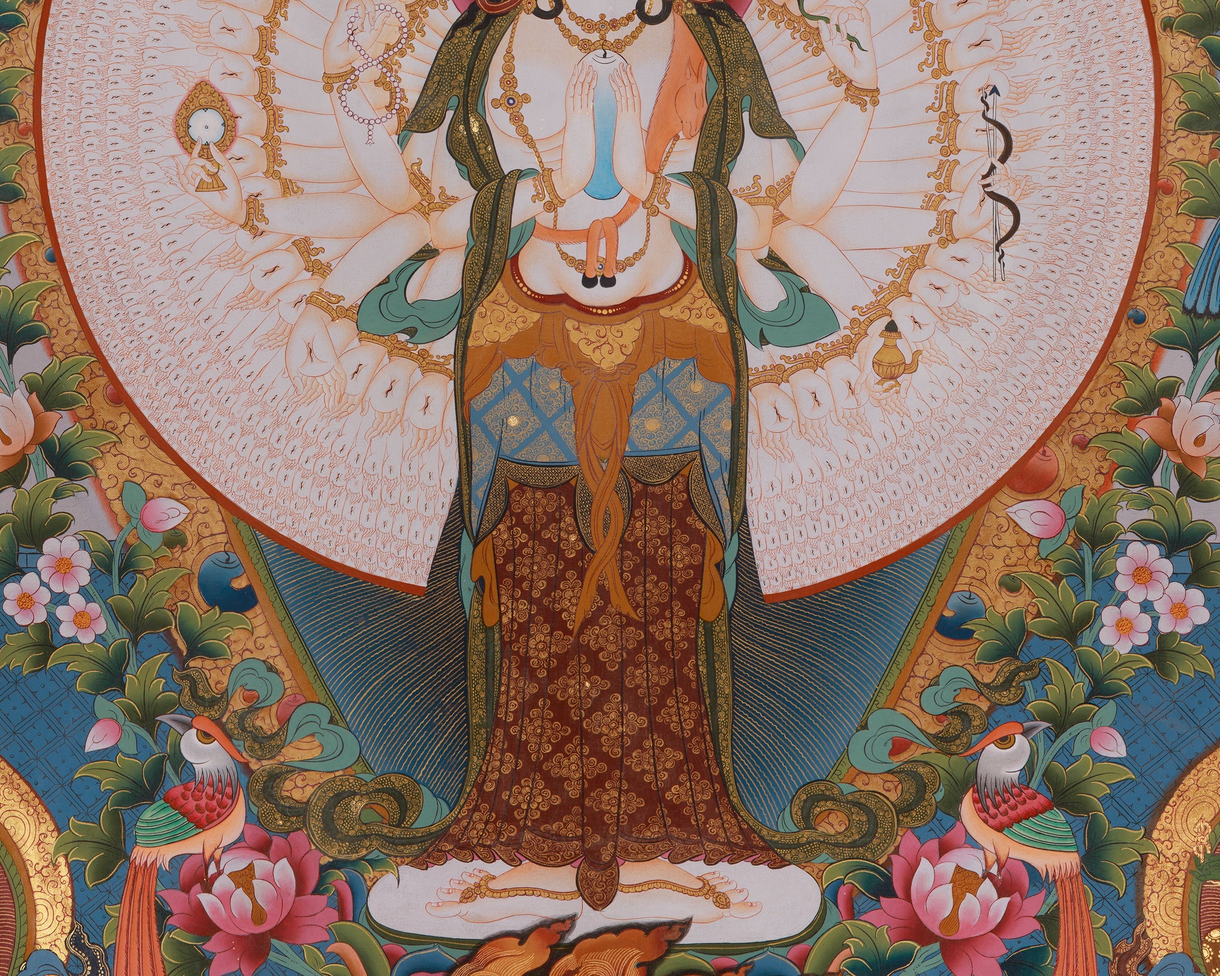 1000 Armed Chenrezig Art | Avalokiteshvara Thangka | Buddhist Deity