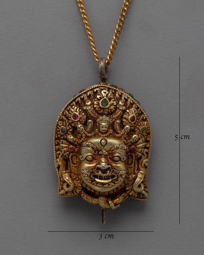 Traditional Buddhist Sacred Bhairav Locket | Handcrafted Jewelry for Protection and Energy