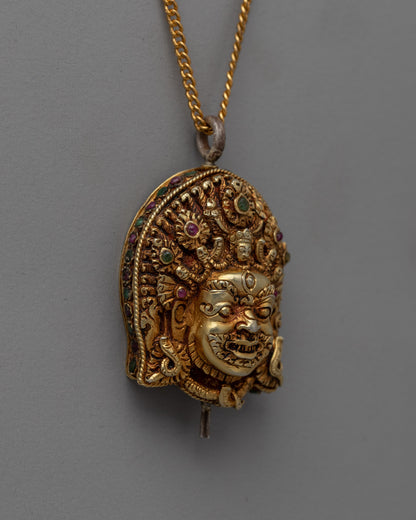 Traditional Buddhist Sacred Bhairav Locket | Handcrafted Jewelry for Protection and Energy