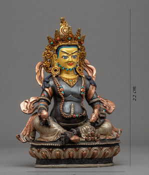 Jambhala Practice Statue | Gold Gilded Wealth Deity Sculpture