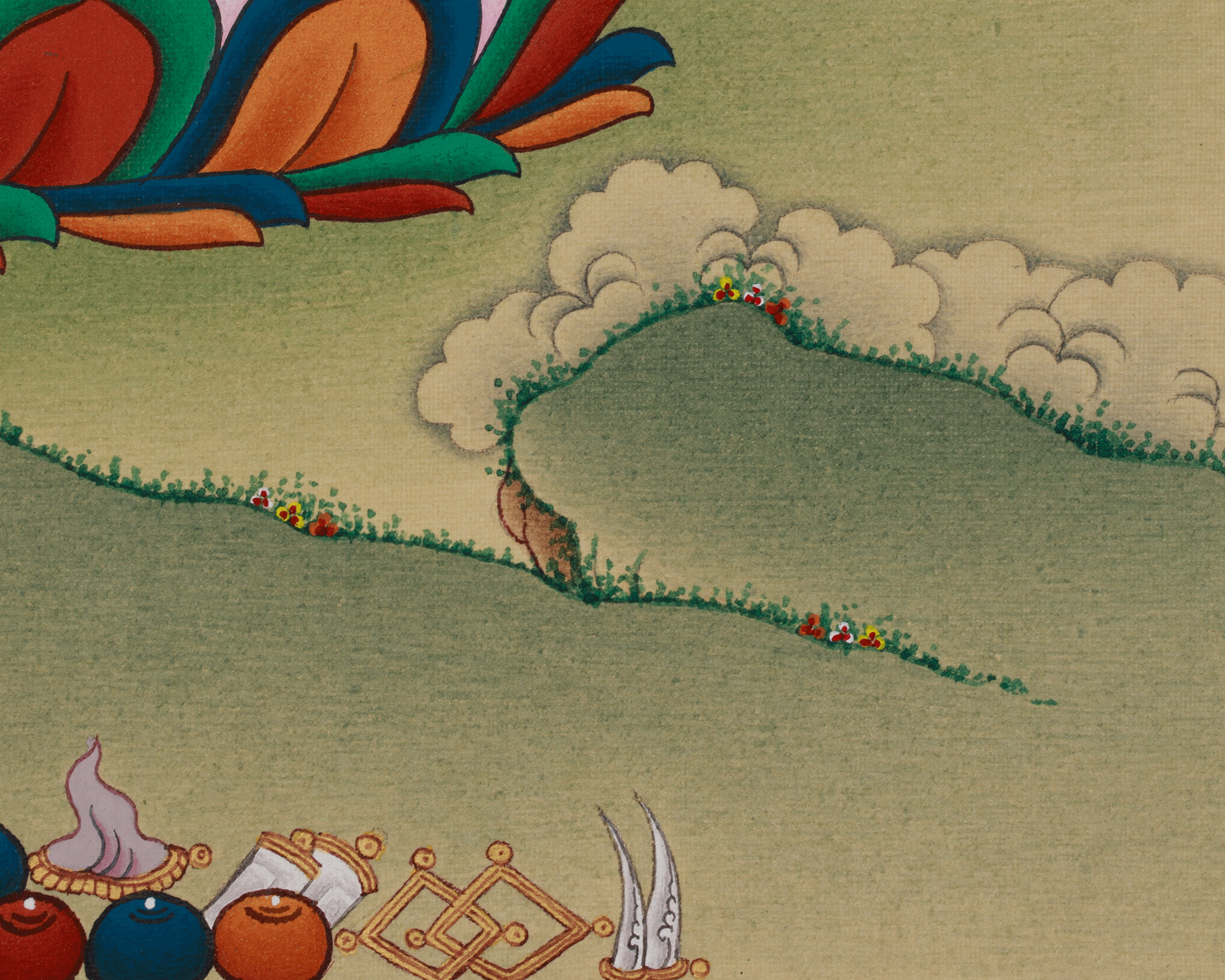 Hand Painted Green Tara Thangka | Compassion, Protection, and Swift Blessings