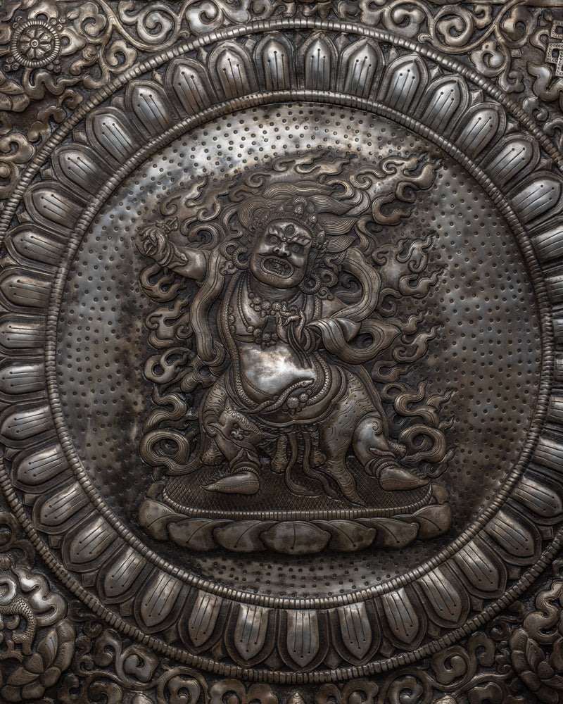 Traditional Vajrapani Metal Thangka | Sacred Tibetan Artwork for Strength and Protection