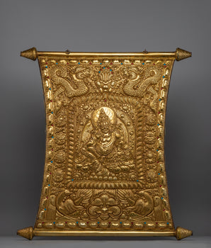Buddhist Metal Thangka of Dzambala 