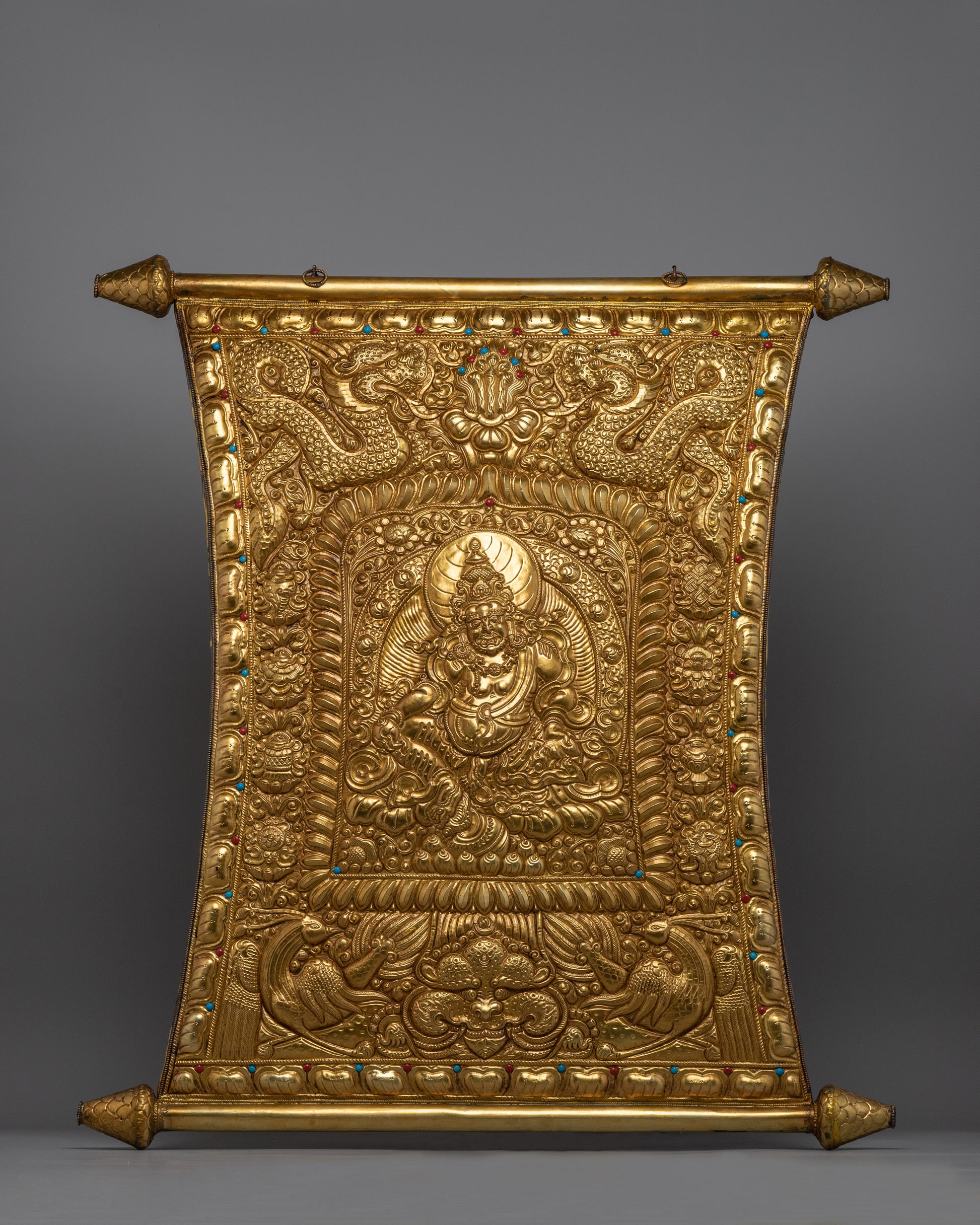 Buddhist Metal Thangka of Dzambala