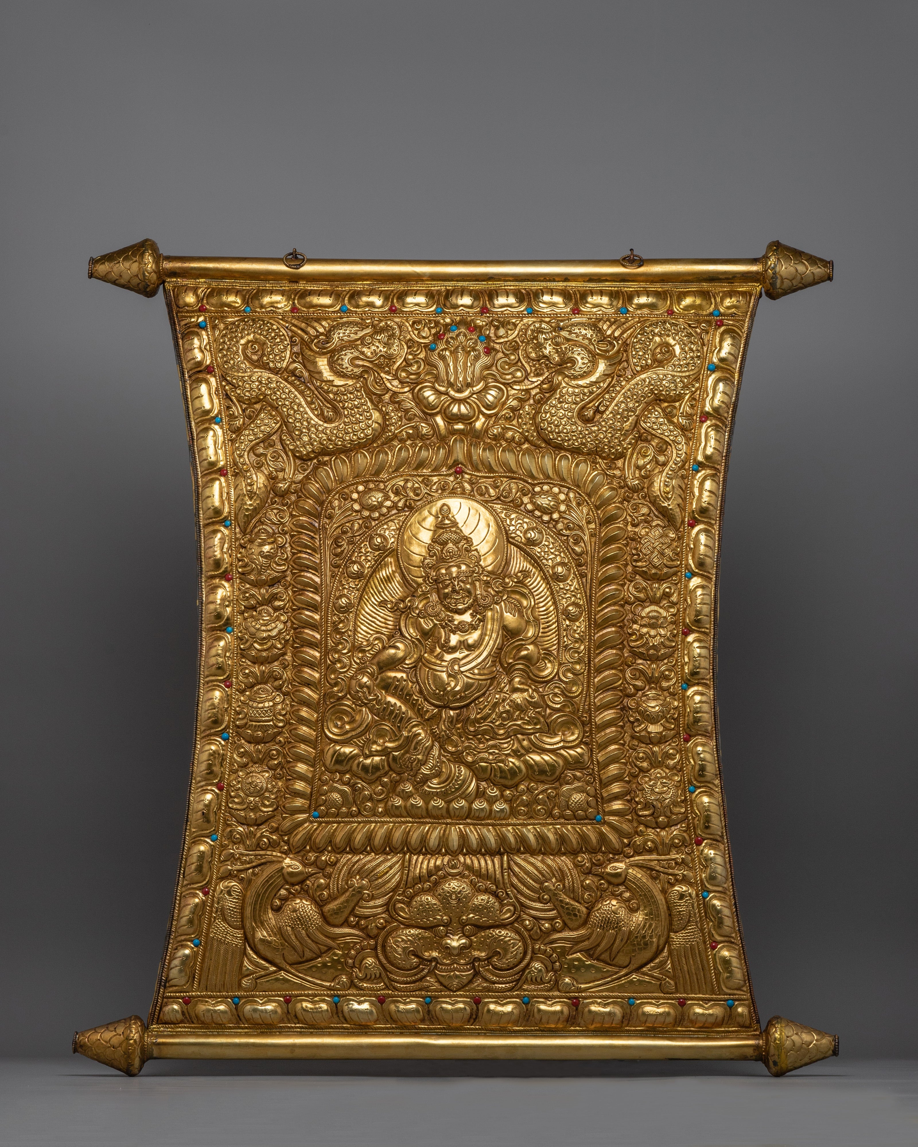Buddhist Metal Thangka of Dzambala