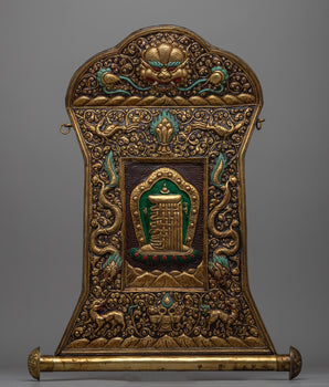 Buddhist Metal Thangka of Kalachakra 