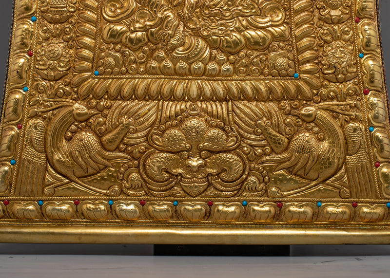 Buddhist Metal Thangka of Dzambala | Tibetan Wealth Deity for Prosperity and Fortune