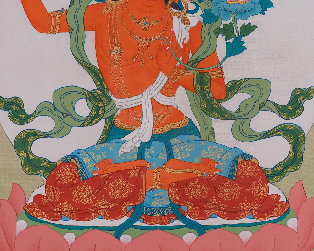 Buddhist Wisdom Deity Manjushri Thangka | Awakening Wisdom | Himalayan Art