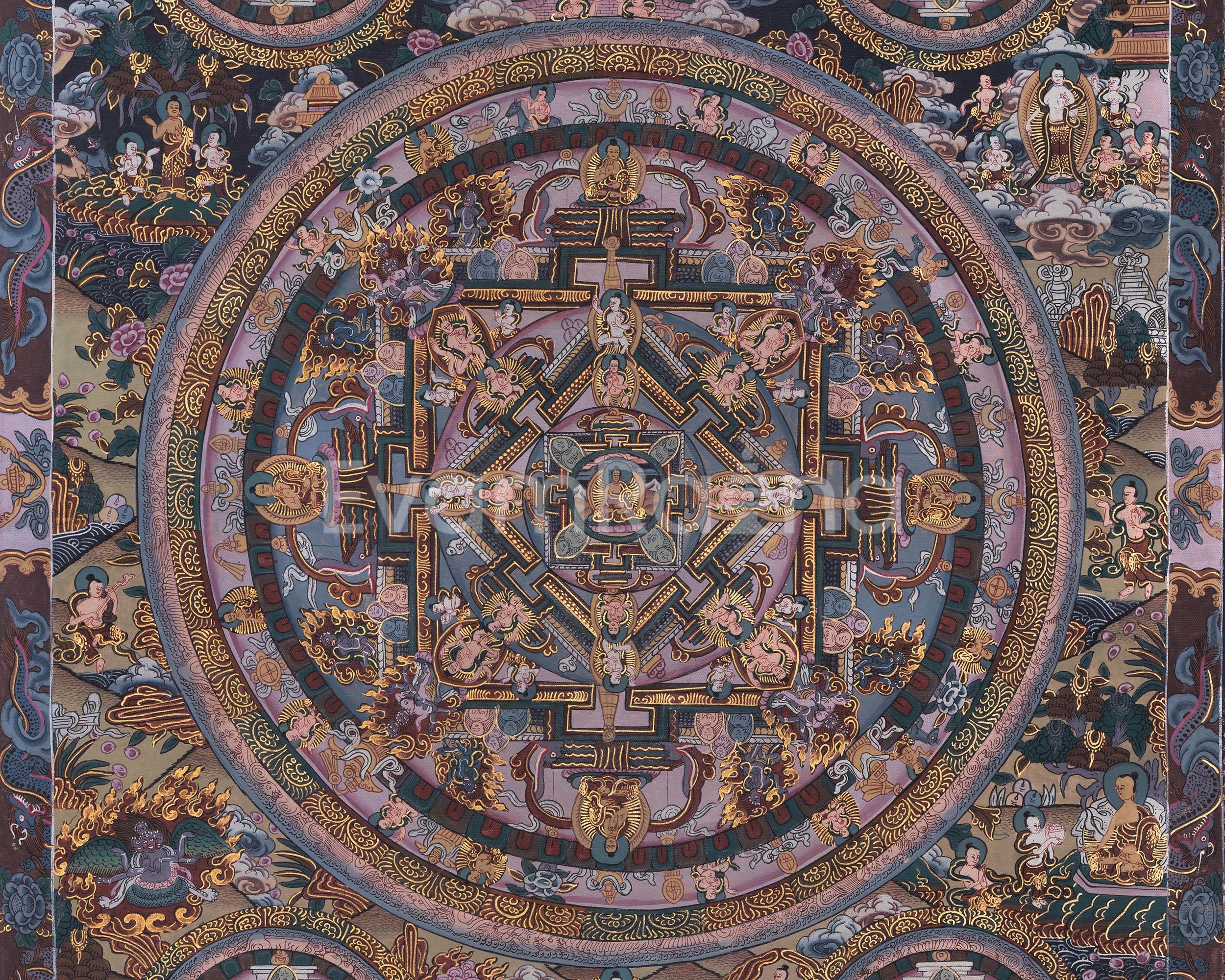 Tibetan Buddha Mandala Artwork | For Meditation and Inner Awakening