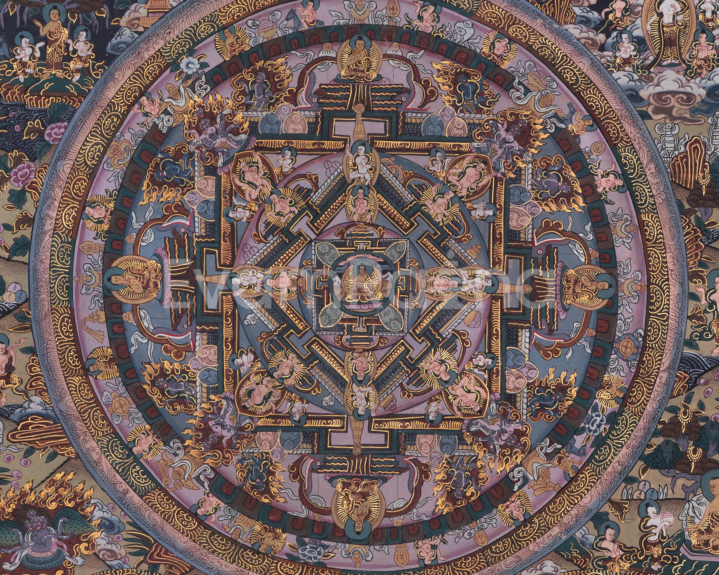 Tibetan Buddha Mandala Artwork | For Meditation and Inner Awakening