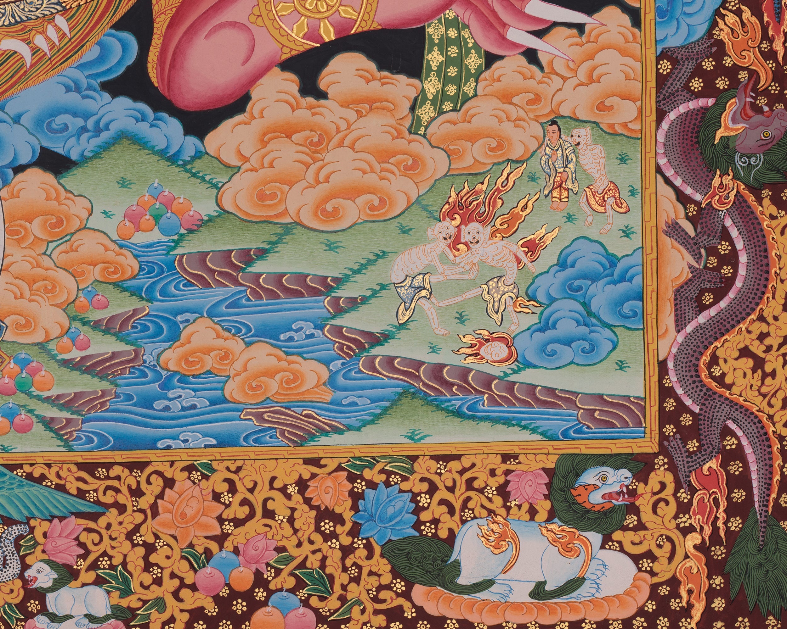 Wheel of Life Art | Bhavachakra Thangka | Buddhist Realms Painting