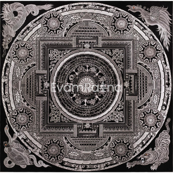Ashtamangala Mantra Mandala | High Quality Giclee Canvas Print