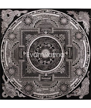 Ashtamangala Mantra Mandala | High Quality Giclee Canvas Print