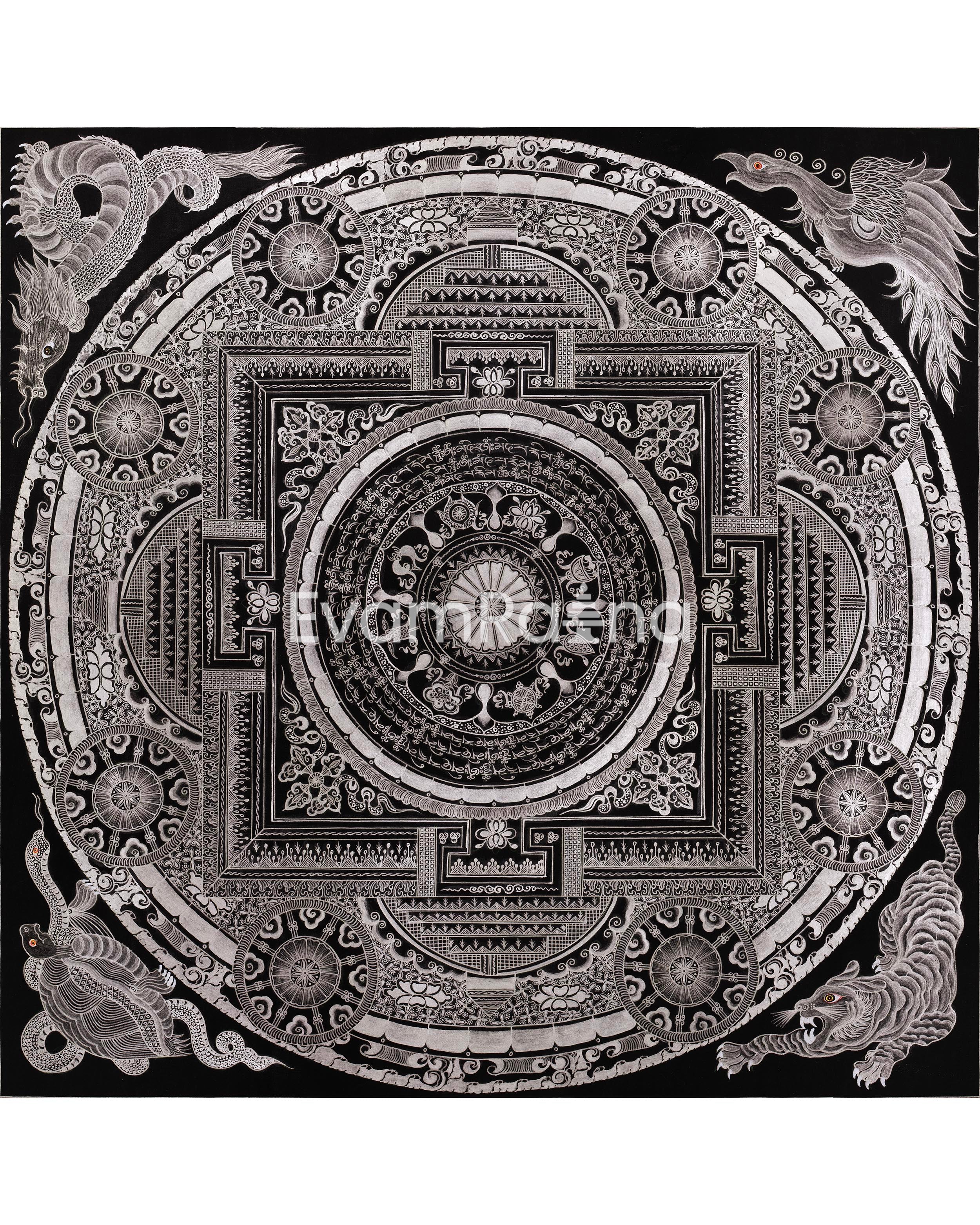 Ashtamangala Mantra Mandala | High Quality Giclee Canvas Print