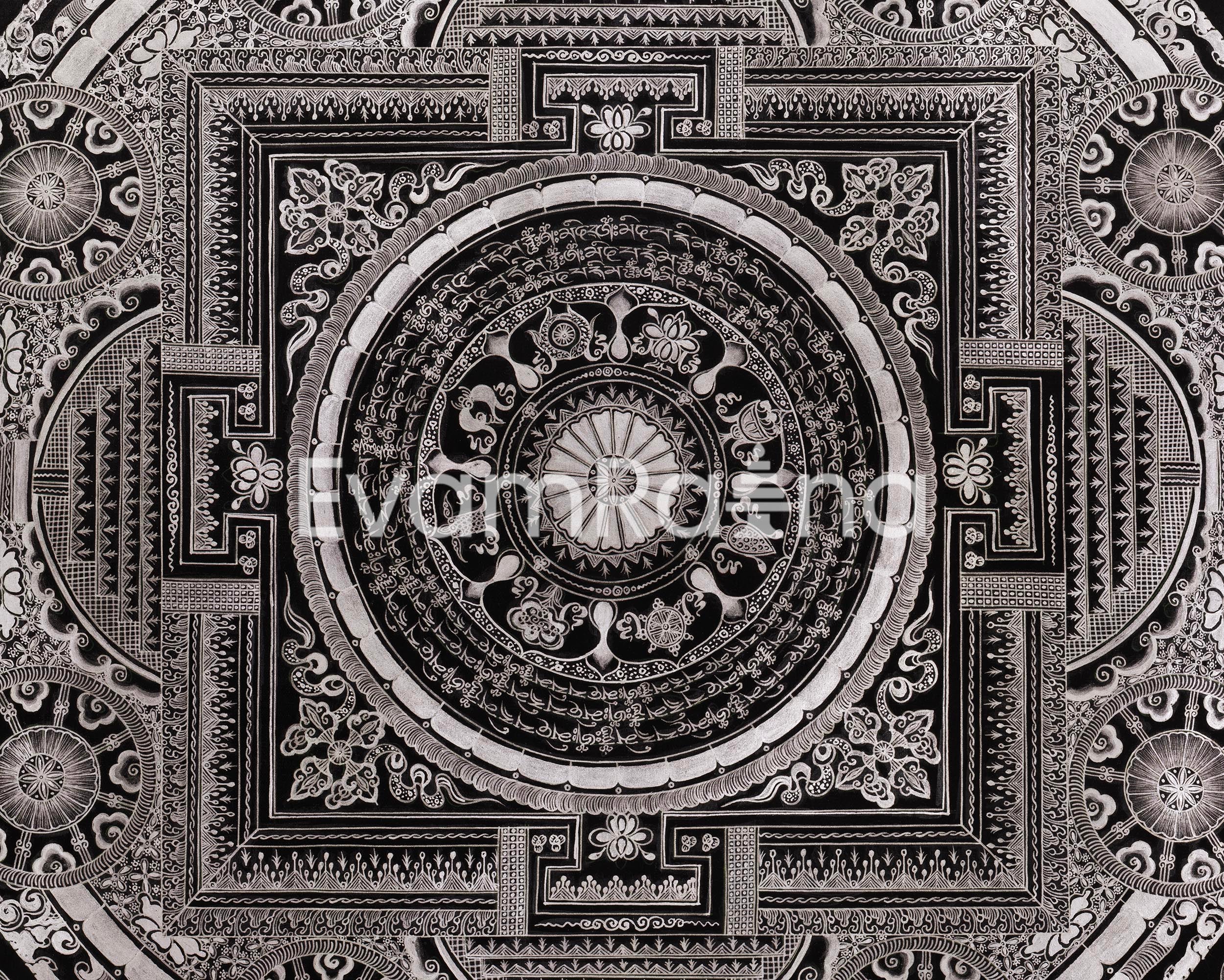 Ashtamangala Mantra Mandala | High Quality Giclee Canvas Print