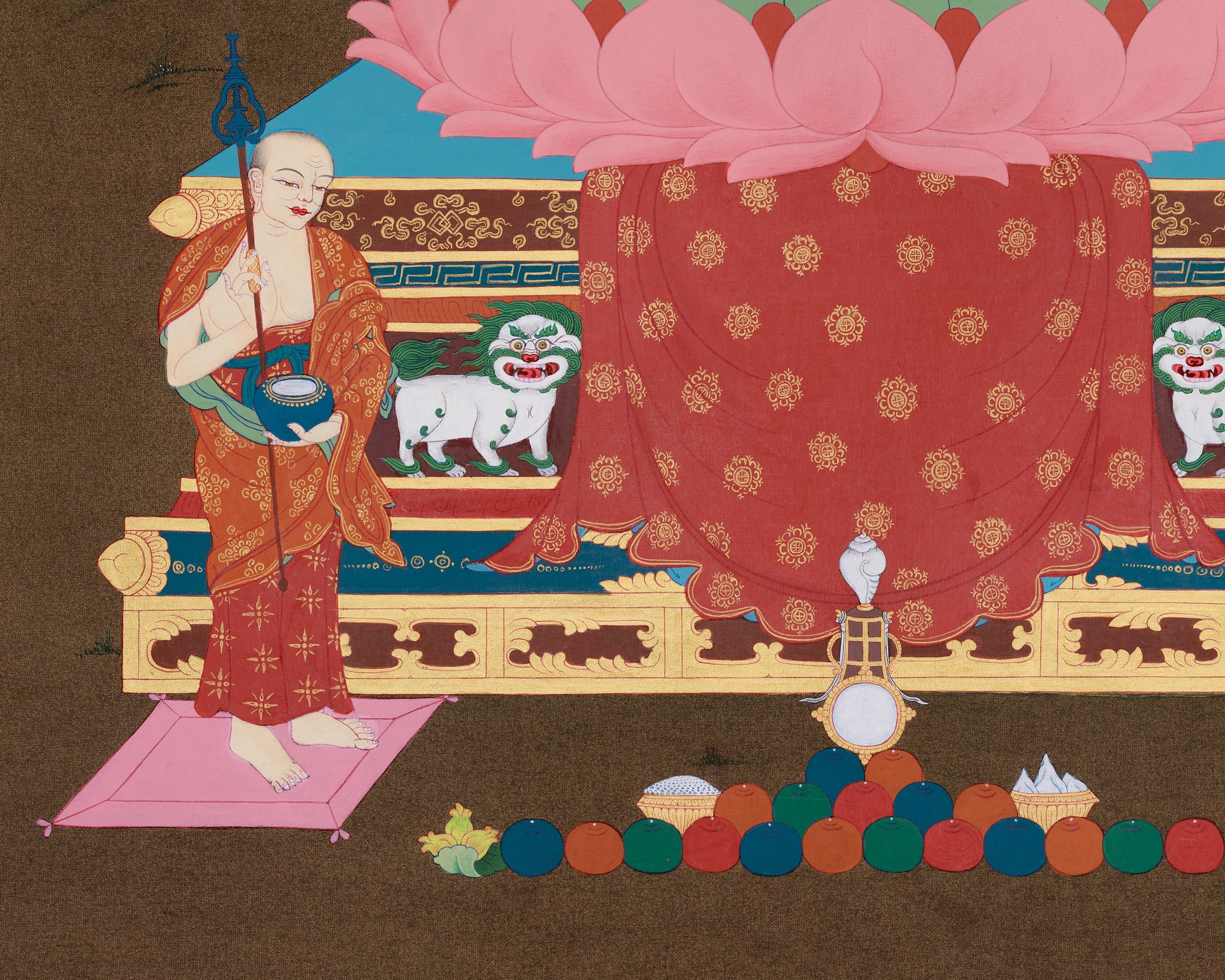 Tibetan Buddha Shakyamuni with Disciples | Siddhartha Gautama | Compassion and Wisdom