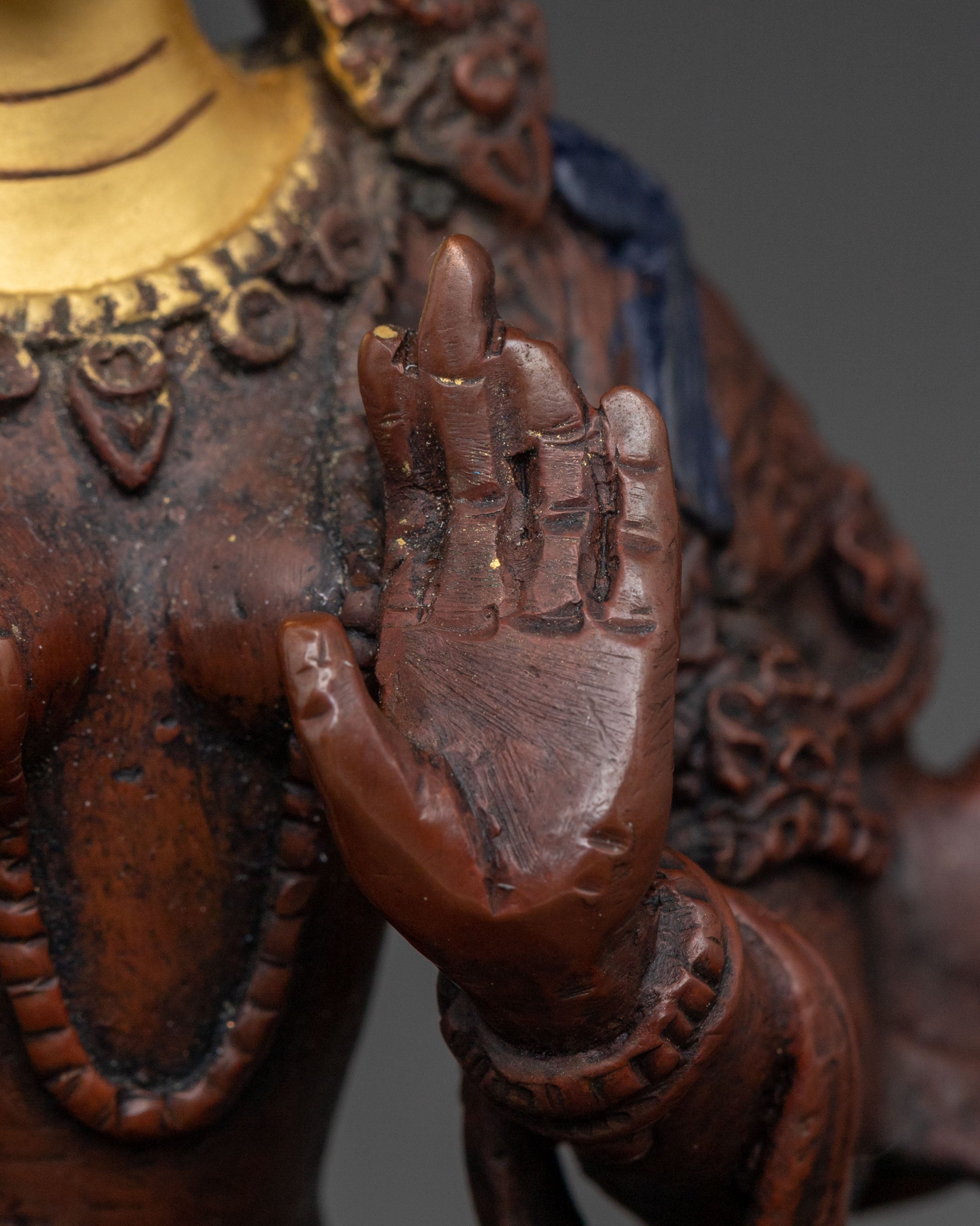 Handmade Devi Laxmi Statue | Oxidized Copper Altar Sculpture