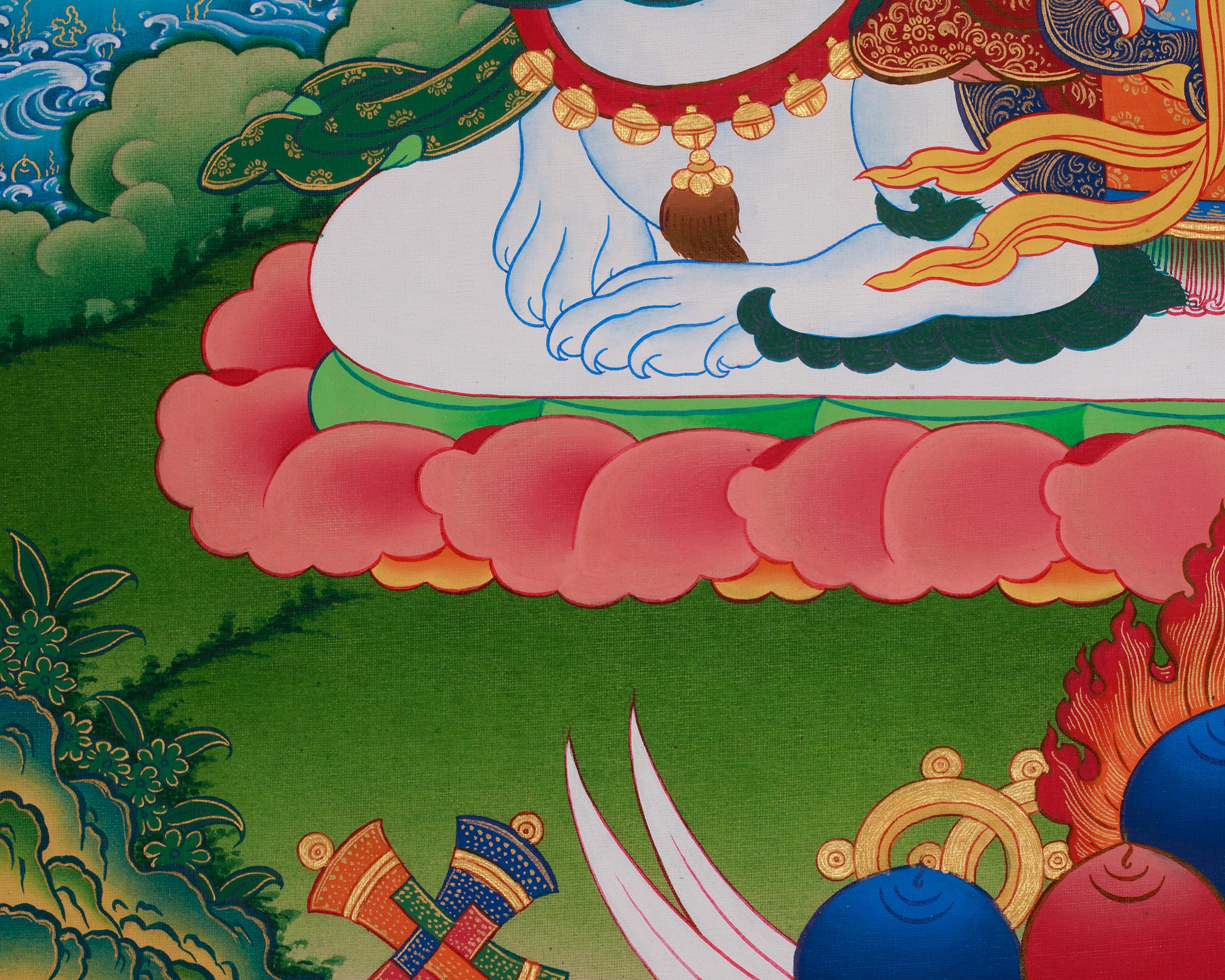 Sacred Namtoshe Thangka | Tibetan Buddhist Guardian King of the North