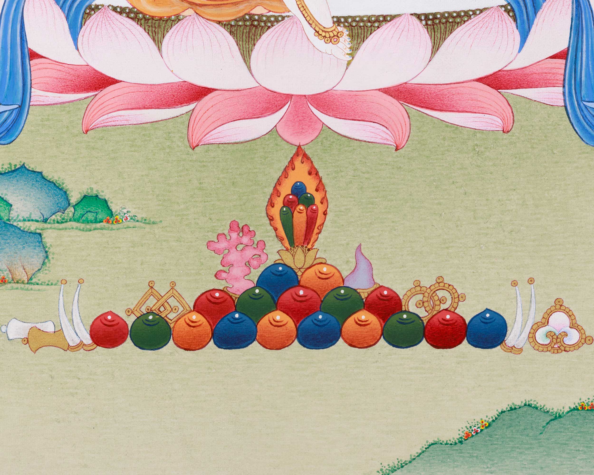 Traditional Mandarva Thangka | 3D Stone Dakini of Wisdom