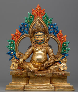 zambala gold gilded statue with detailed acrylic paints