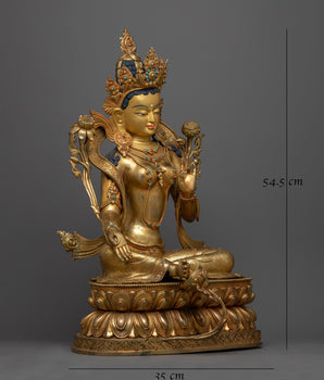 Graceful Tara Gold Gilded Statue | Radiant Symbol of Compassion and Beauty