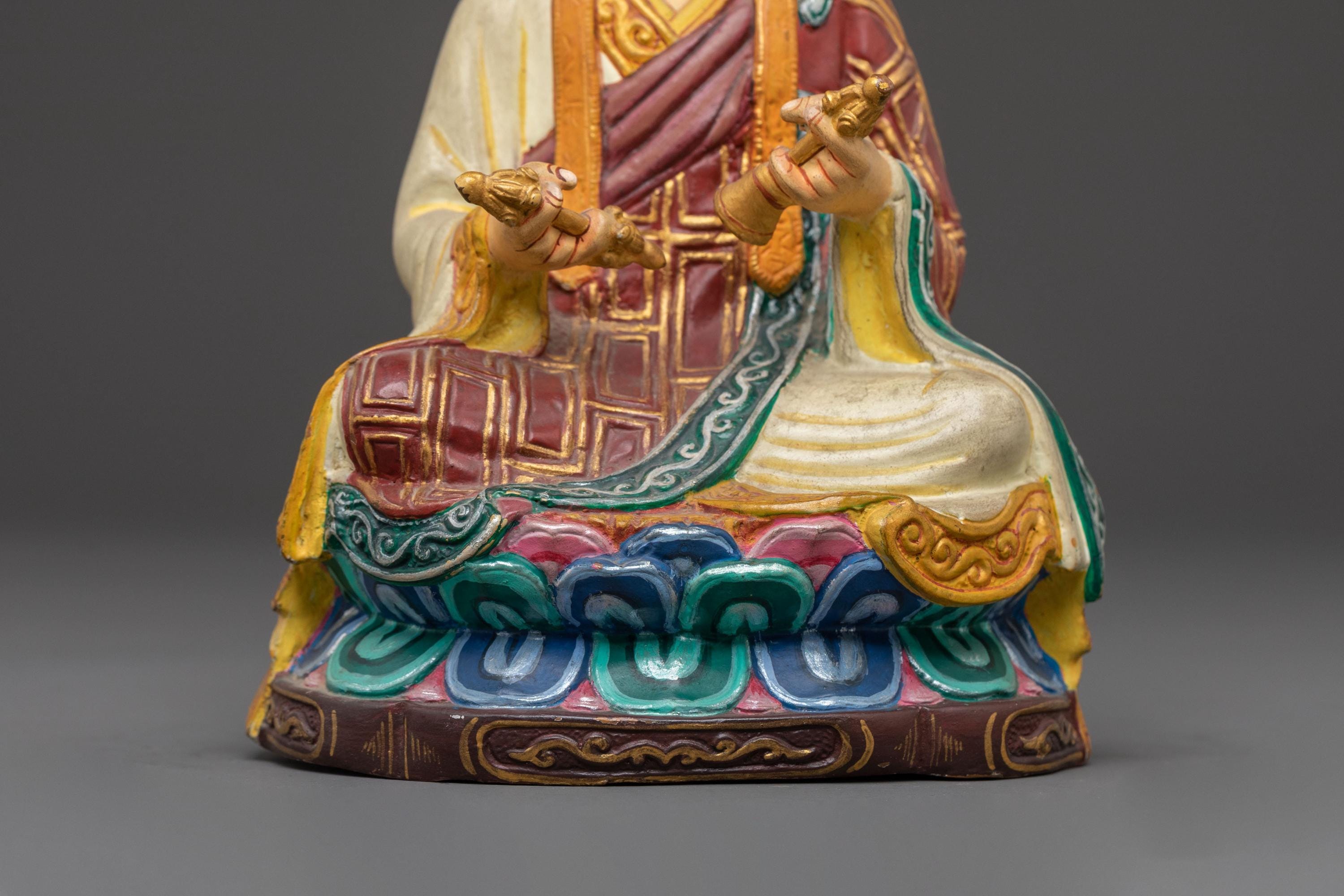 Traditional Karmapa Statue | Sacred Tibetan Buddhist Artwork