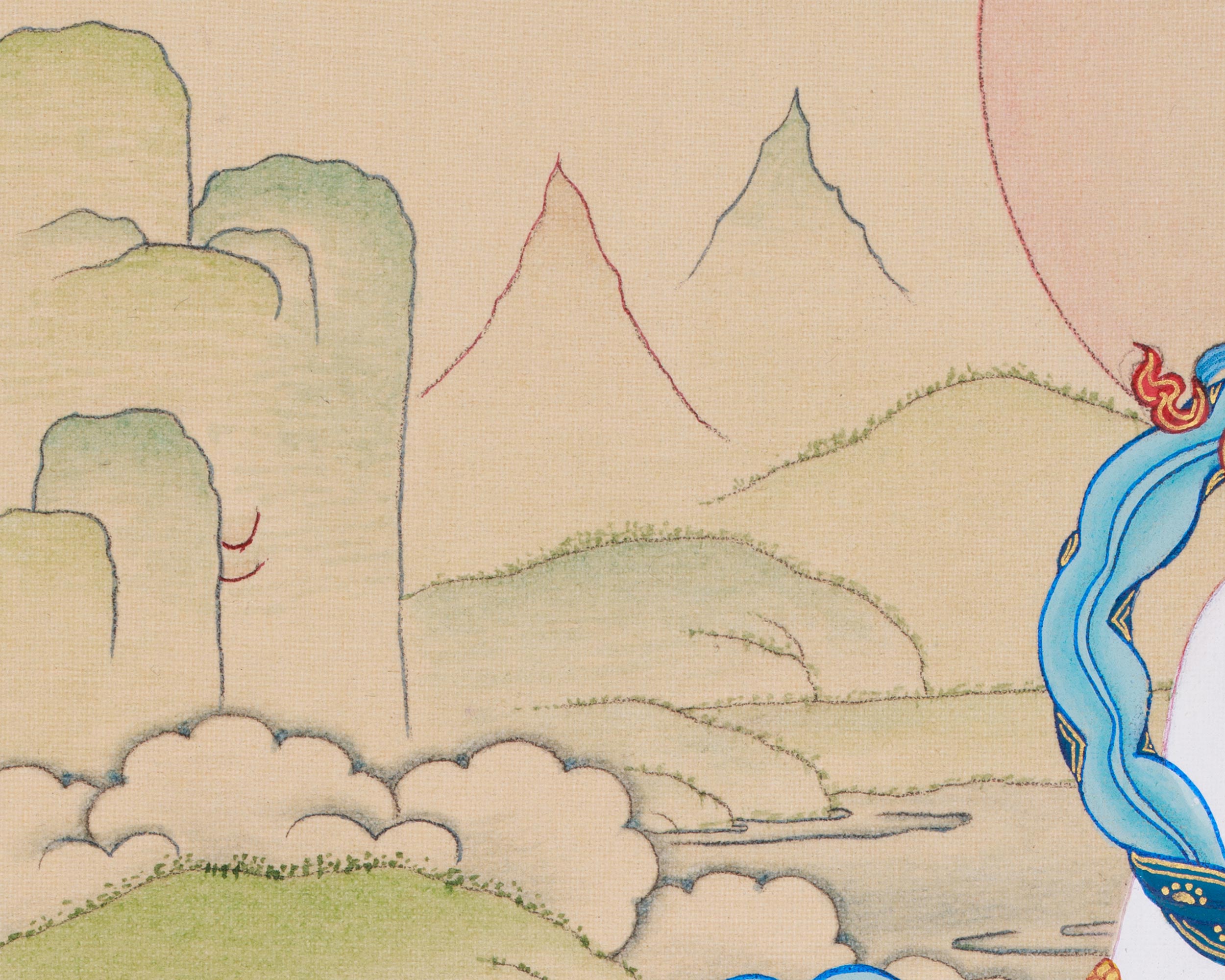 White Tara Buddhist Art | Seven-Eyed Goddess of Healing and Protection