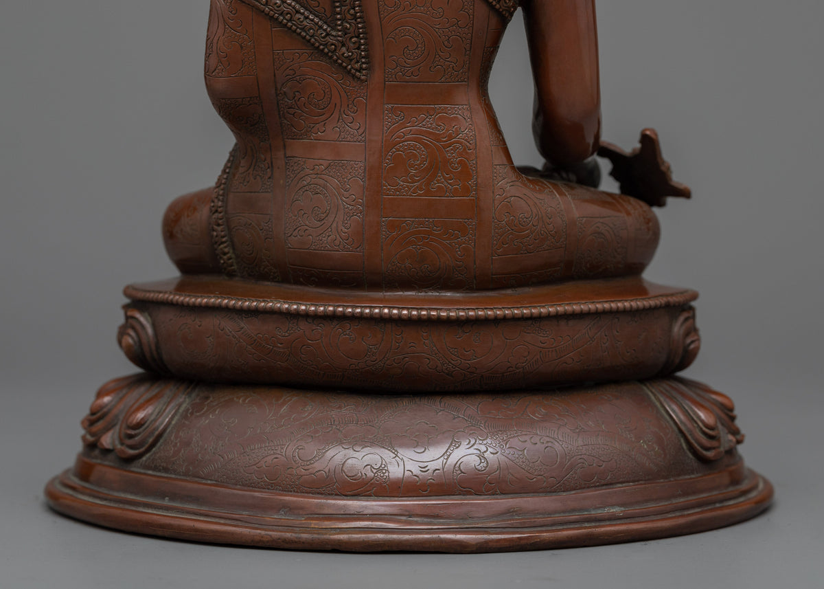 The Oxidized Copper Medicine Buddha Sculpture | Himalayan Artwork