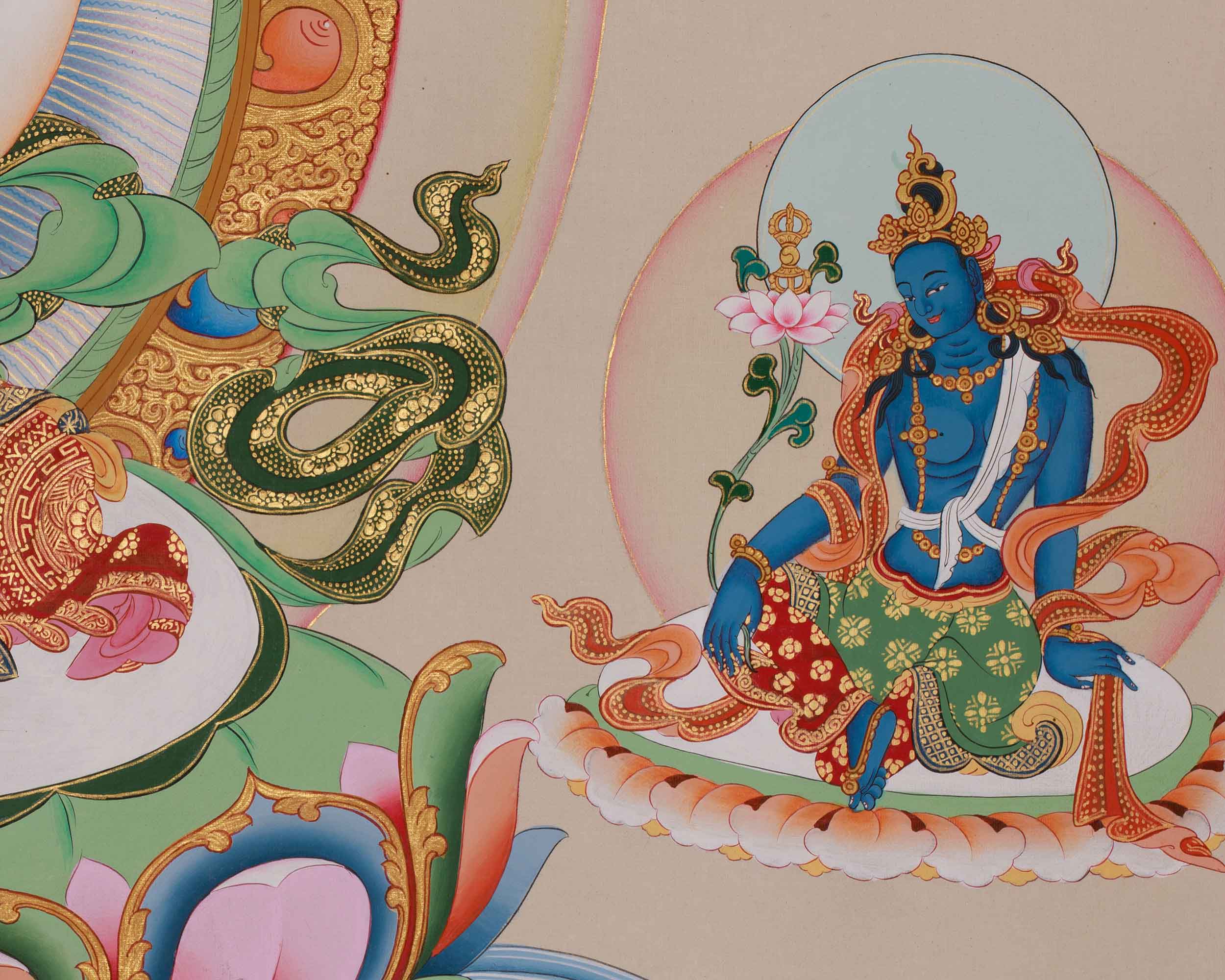 Buddhist Thangka of Bodhisattva Chenrezig | The Embodiment of Compassion