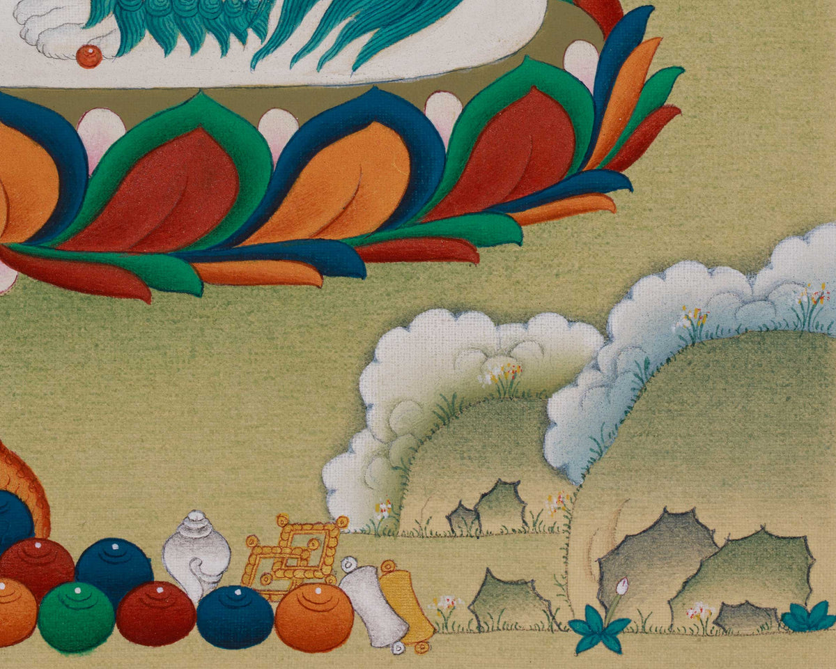 Traditional Thangka of Namtoshe with Ratnasambhava | A Sacred Representation of Abundance