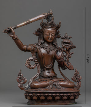 Rare Manjushri Statue | Handmade Buddhist Art | Wisdom Deity