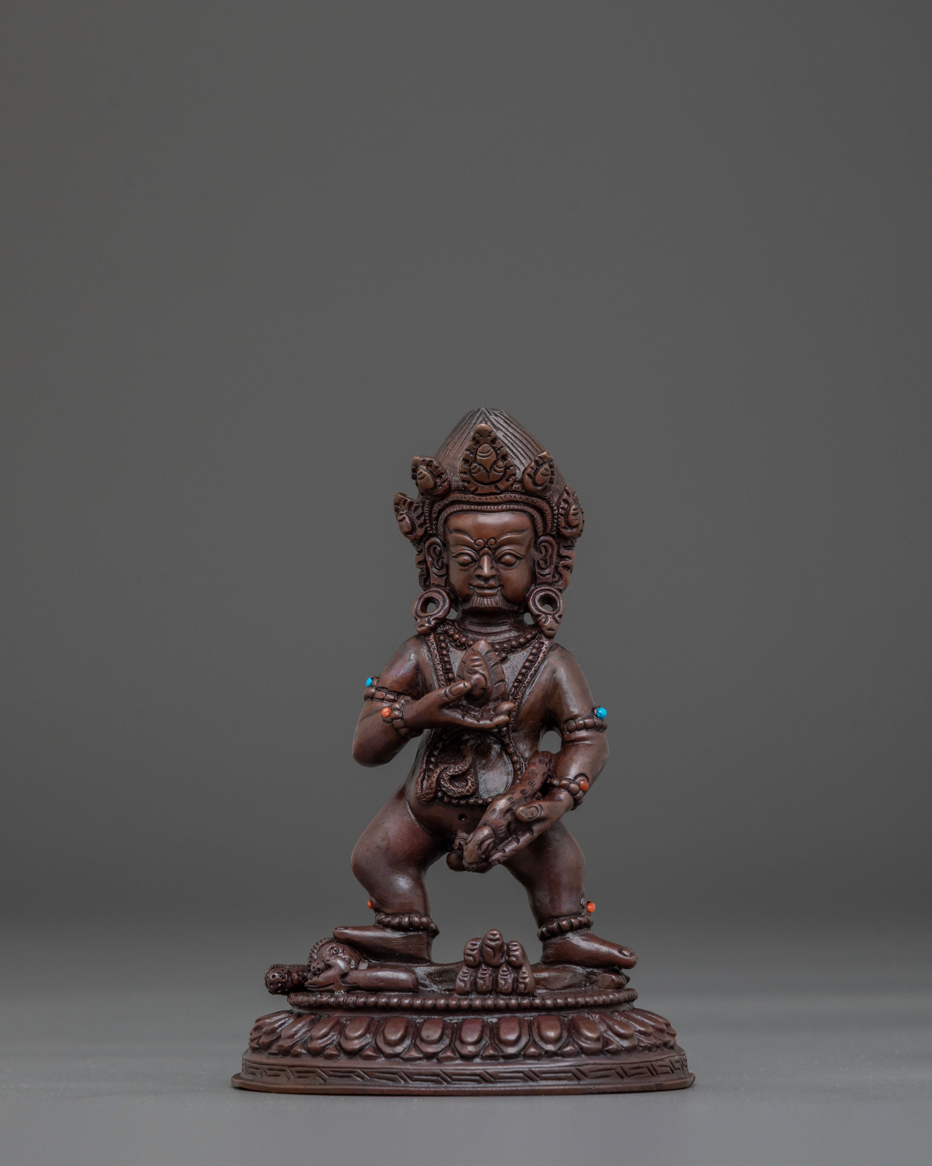 Black Dzambhala Sacred Sculpture | Buddhist Wealth Deity