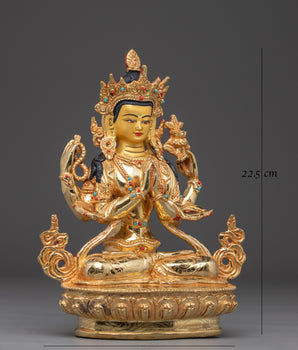 Four Armed Chenrezig Art with Copper Body