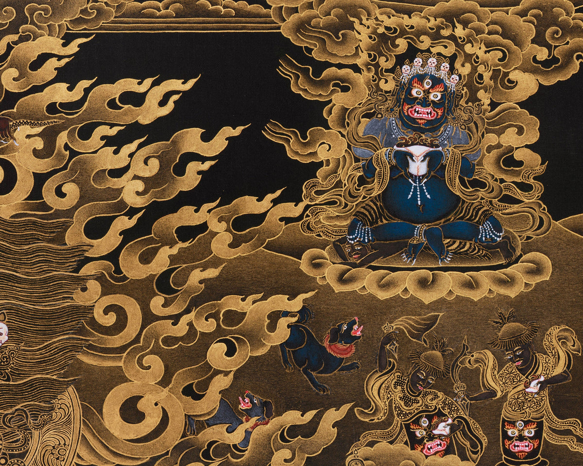 Wrathful Sakya Mahakala Thangka | Dharmapala of Sakya Tradition