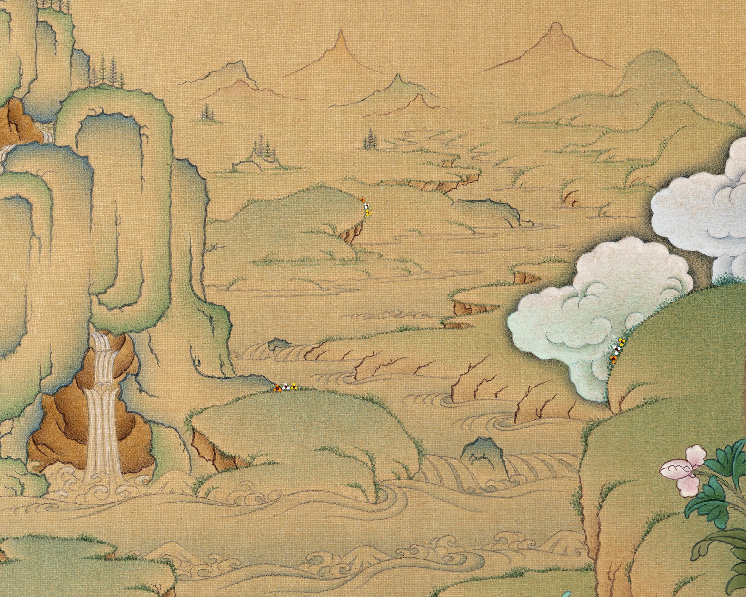 Tibetan Bodhisattva Thangka Print | White Tara, Amitayus and Namgyalma Thangka