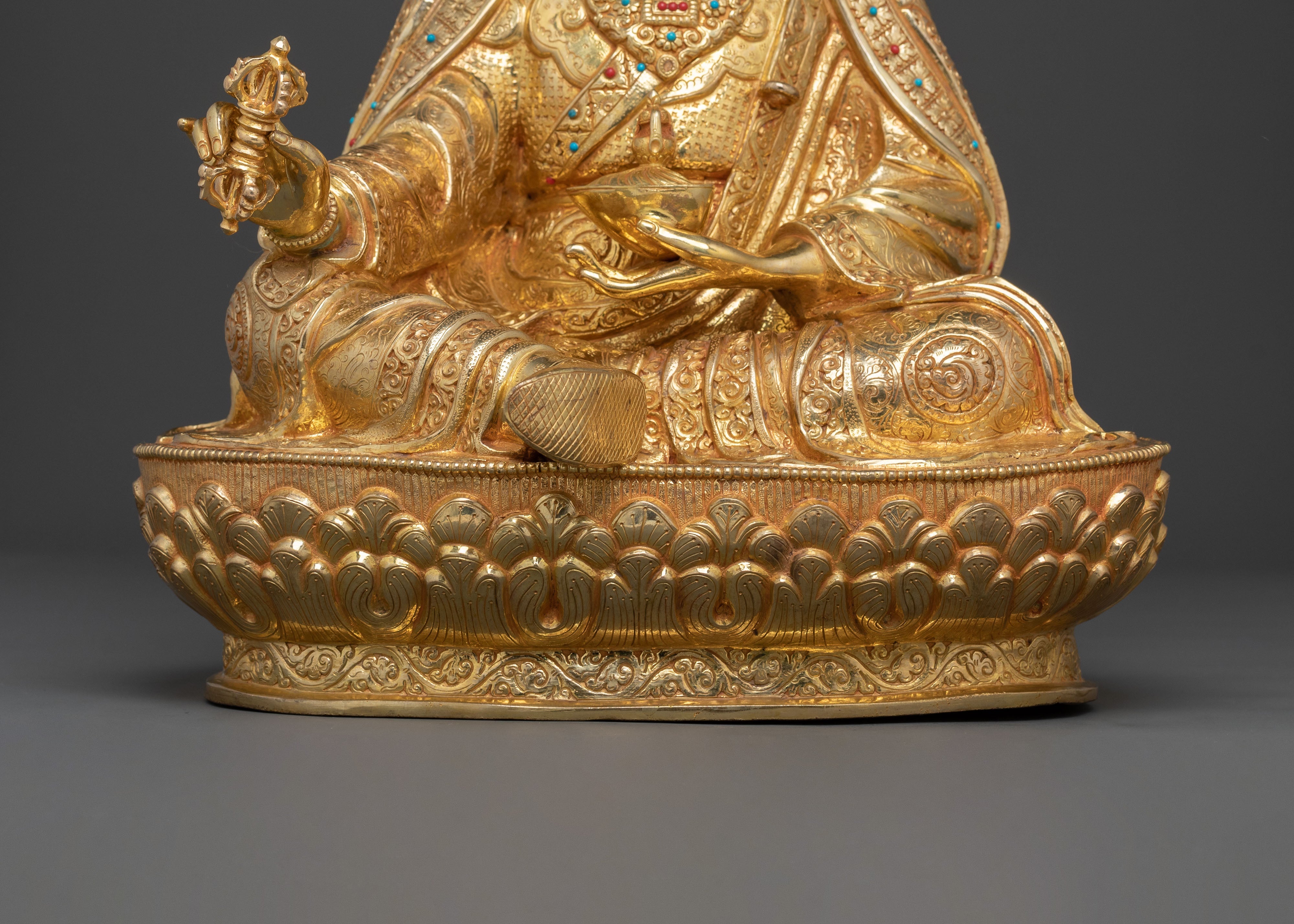 Sacred Tibetan Guru Rinpoche Statue | Padmasambhava Buddhist Sculpture