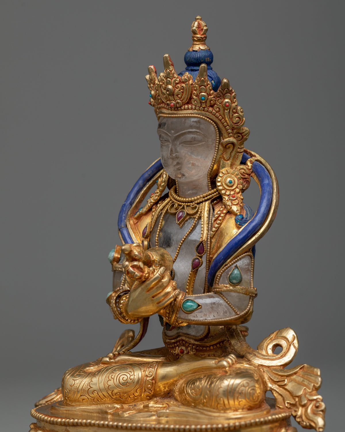 Vajradhara Crystal and Copper Statue | Unveil the Ethereal Essence
