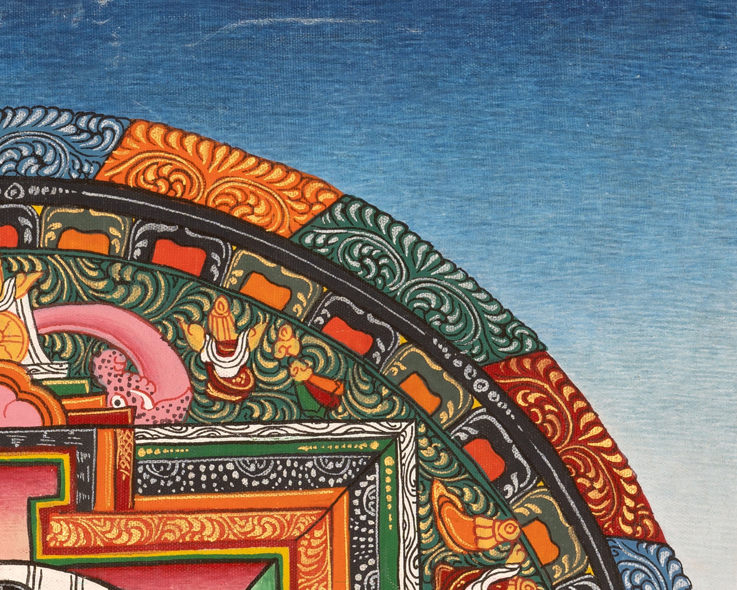 Vintage Shakyamuni Buddha Mandala | Tibetan Thangka for Enlightenment