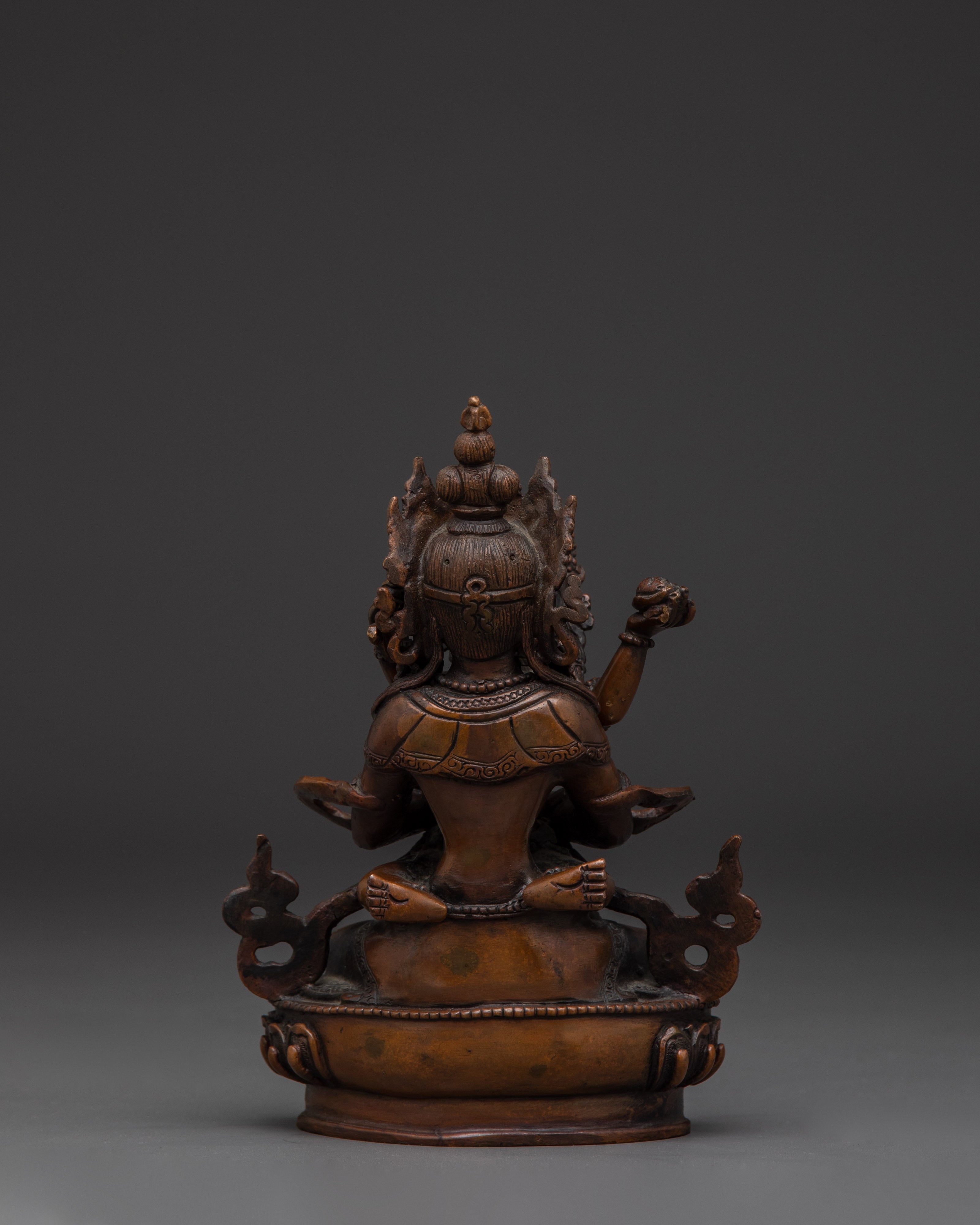 Oxidized Statue of Primordial Buddha Vajradhara | Union of Wisdom and Compassion
