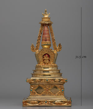 Handcrafted Sacred Buddhist Stupa | Buddhist Decor for Blessings and Enlightenment