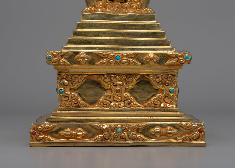 Traditional Buddhist Altar Stupa  | Sacred Buddhist Decor for Blessings and Enlightenment