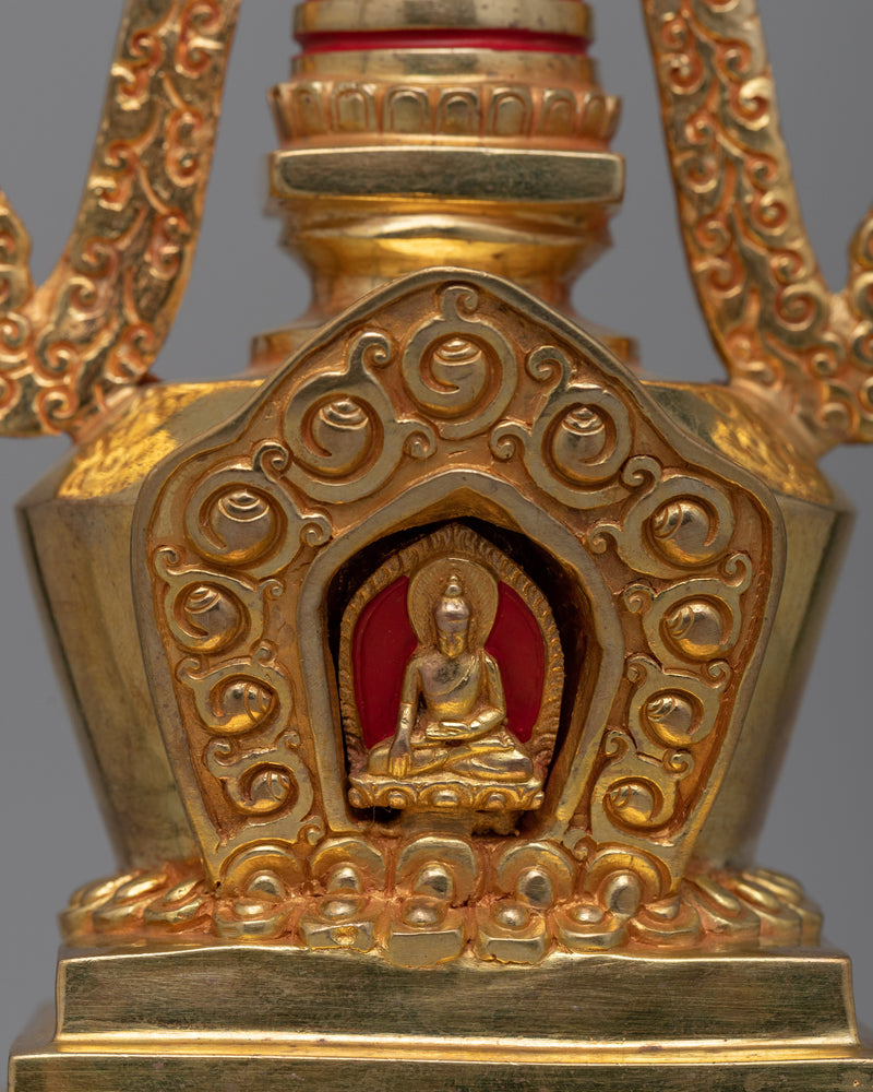 Traditional Buddhist Altar Stupa  | Sacred Buddhist Decor for Blessings and Enlightenment