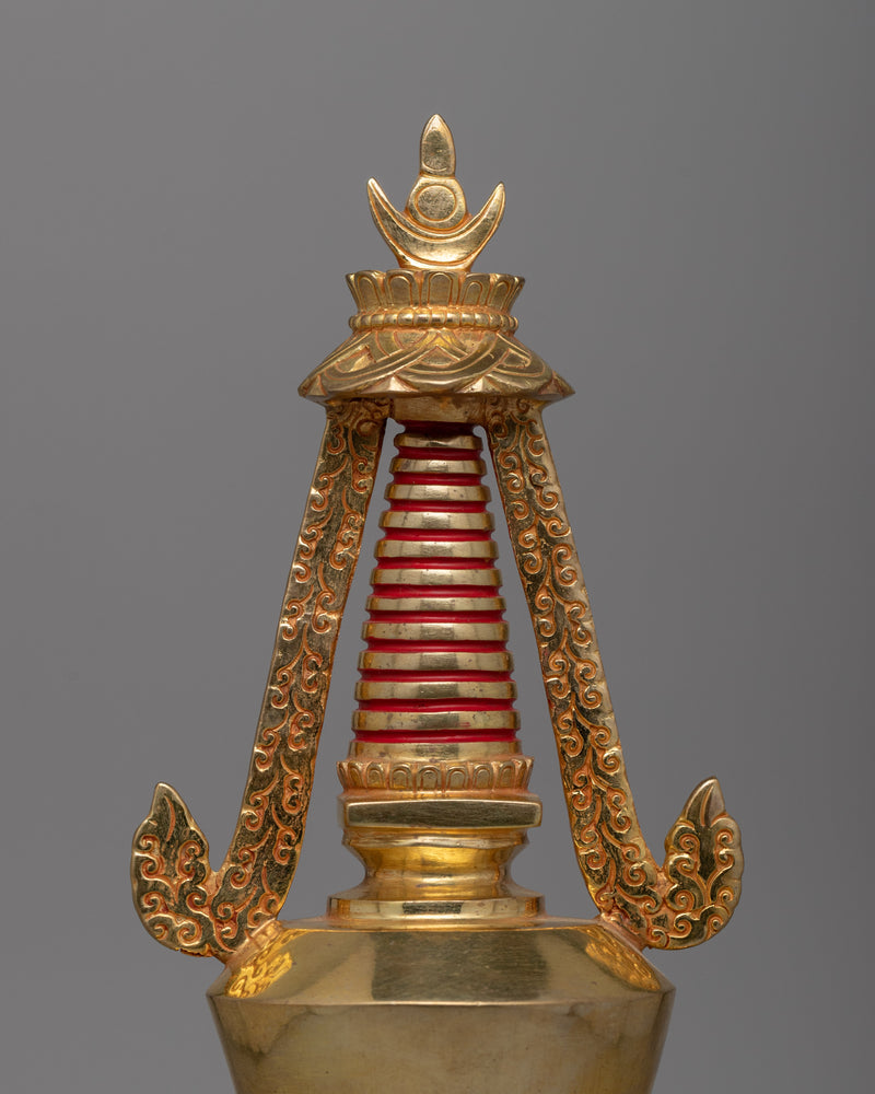 Traditional Buddhist Altar Stupa  | Sacred Buddhist Decor for Blessings and Enlightenment