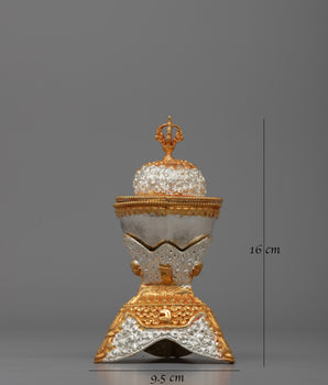 Gold-Plated Kapala Set for Buddhist Rituals | Tibetan Vajrayana Offering Bowls