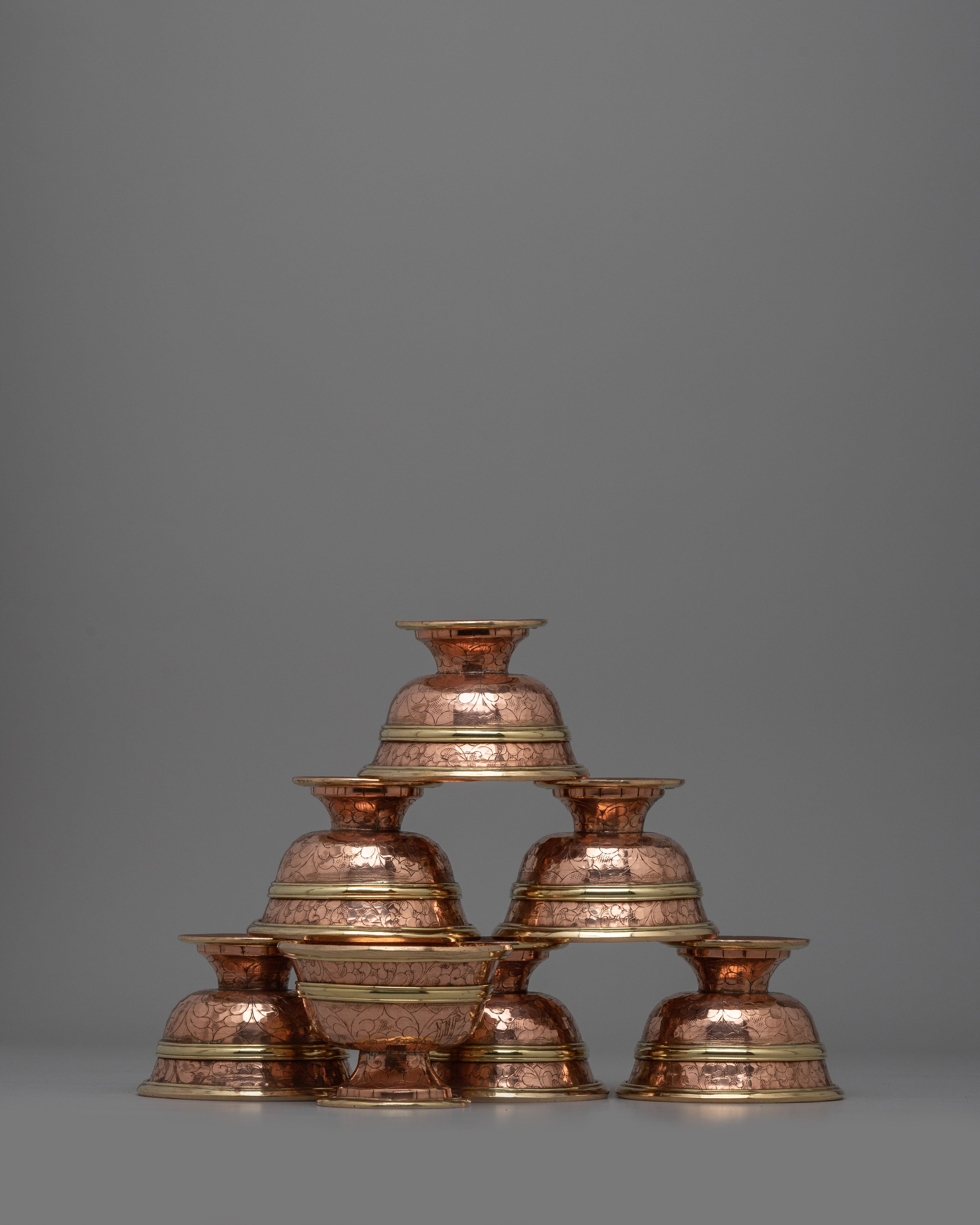 Sacred Buddhist Water Offering Bowl Set |  Sacred Tools for Purity and Devotion