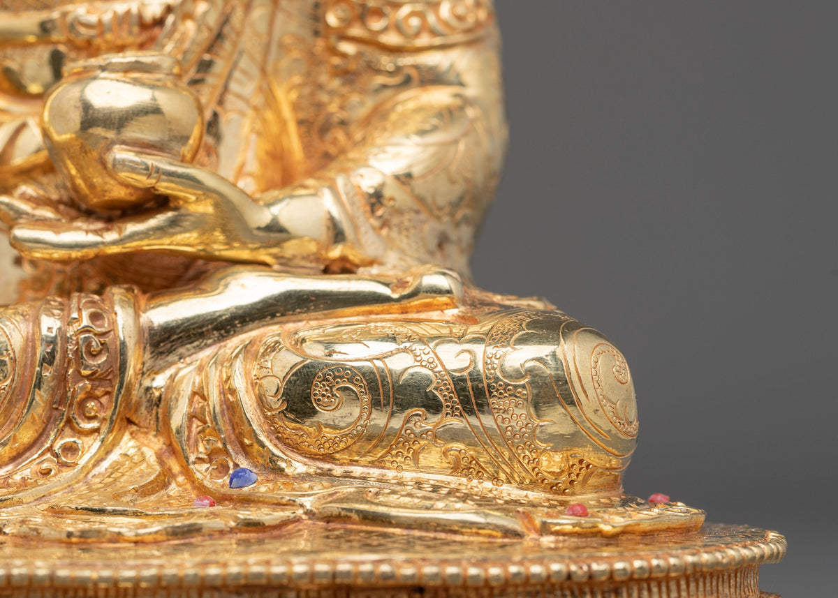 Bodhgaya Shakyamuni Buddha Statue | Gold Plated Buddhist Sculpture